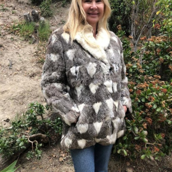 ALEXIDA Patchwork Rabbit fur coat - Picture 3 of 7